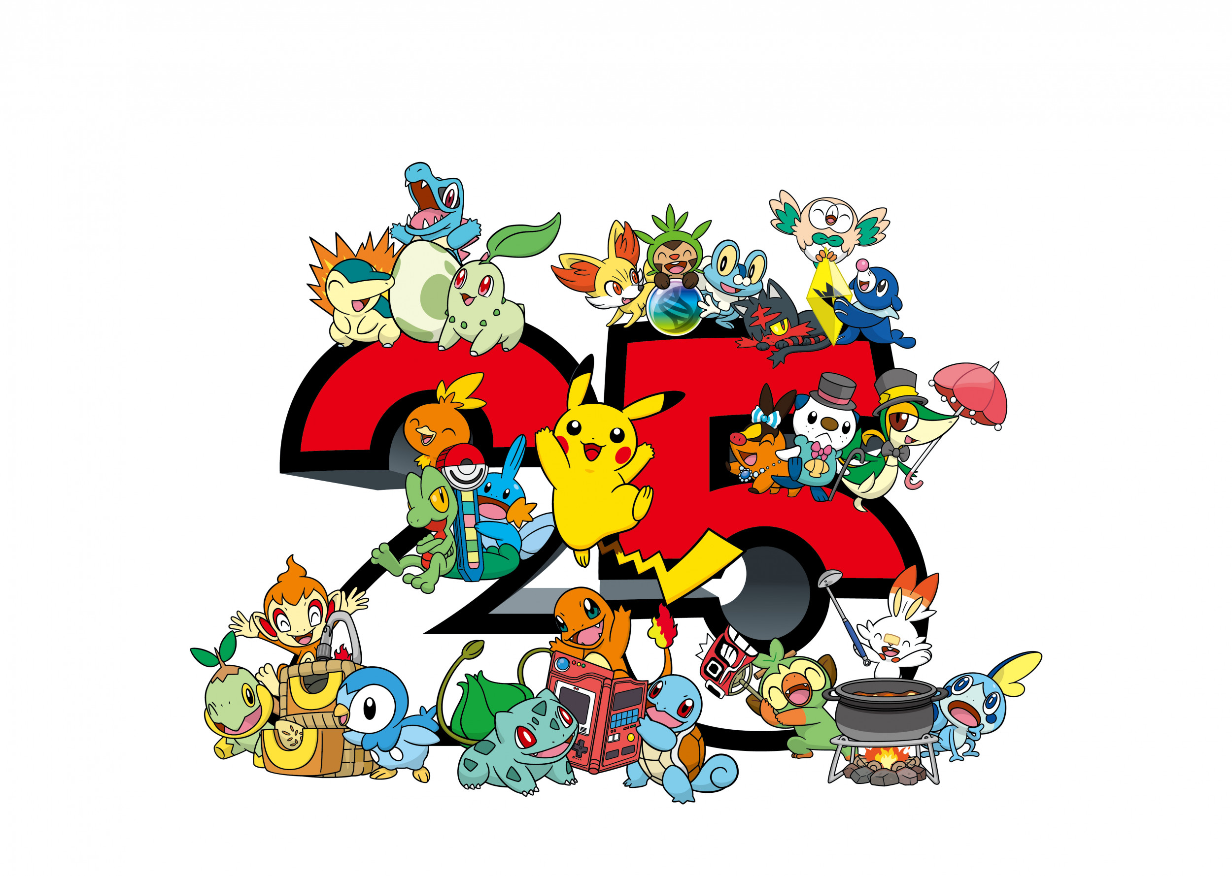 Button & X-Man Ornament Pokemon TCG 25th Anniversary Promotional Poster